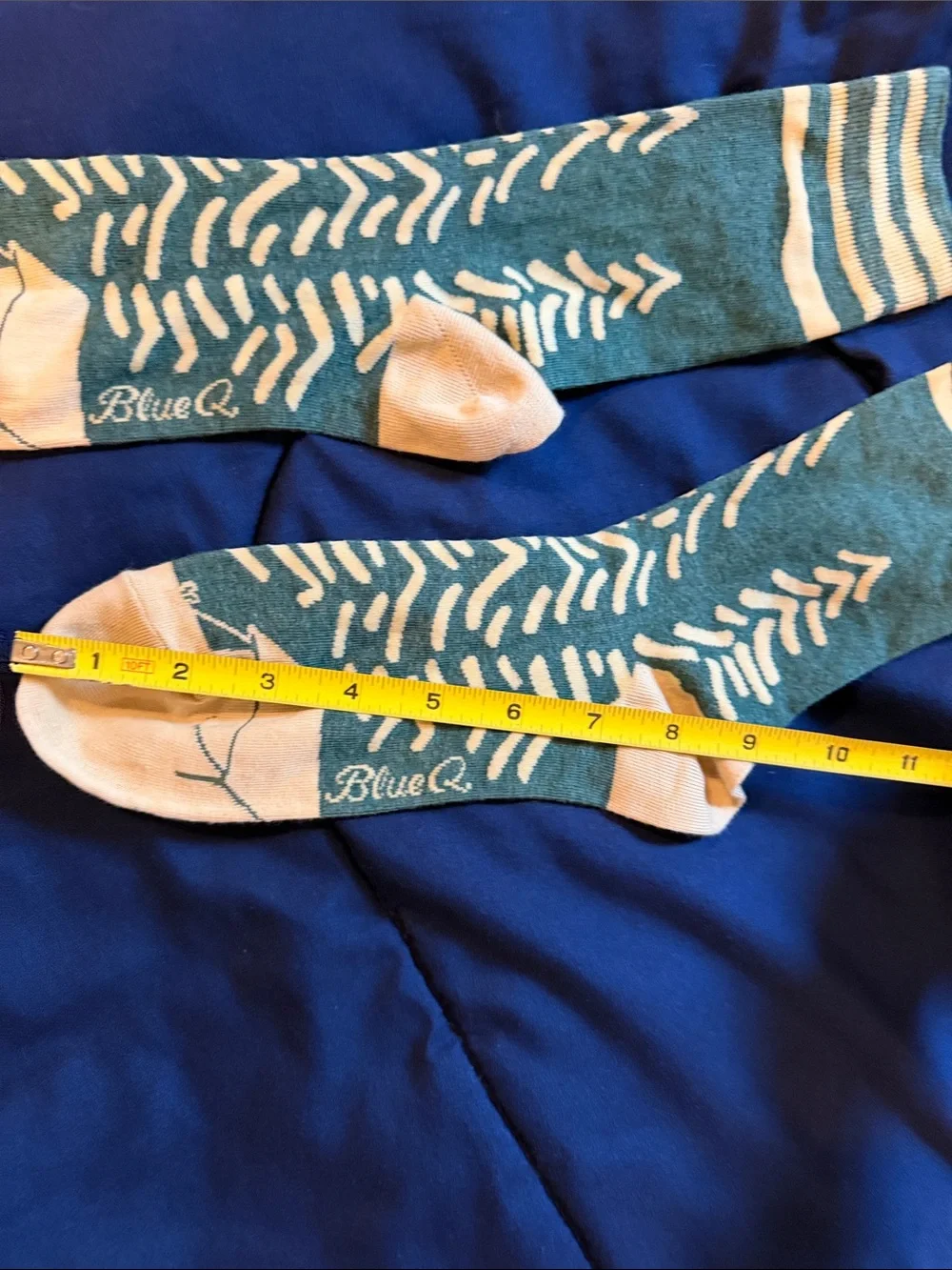 Blue Q Teal & Cream 'Inside Sucks' Graphic Crew Socks